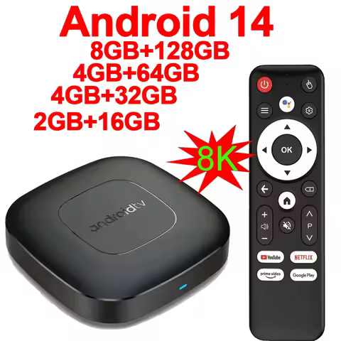 8G+128G T1 Android14 Smart Home Theater TV Box Quad-Core HD HDR10+ 8K Media Player 2.4G&5G Wifi Home