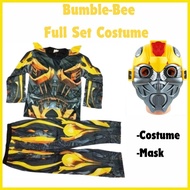 Kids Bumblebee Superhero Costume Full Set with Mask Boys’Halloween Dress-Up Outfit Cosplay for Party
