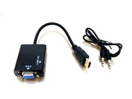 HDMI(公頭)轉VGA(母頭)帶晶片 HDMI to VGA Adapter, HDMI to VGA Converter (Male to Female)