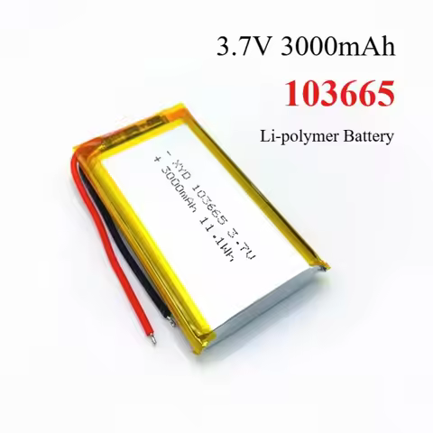 3.7V 103665 3000mAh 100% Original Polymer Lithium Battery for Bluetooth Speaker Small Appliances LED