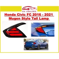 Honda Civic 2016 2017 2018 2019 2020 2021 Mugen Style Dynamic Tail Lamp V8 design Lampu Belakang  TAILLAMP ( Smoke )