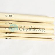 Combo of 10 round wooden bars 0.6cm x 1m2 of handmade pine wood, decor, curtain hanging, macrame acc
