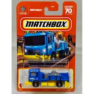 MBX Matchbox ROAD STRIPE KING Yellow Blue INC Construction Trasporter Truck 70 th Diecast Car Hotwhe