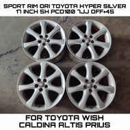 Sport Rim Ori Toyota Hyper Silver 17 Inch 5H PCD100 7jj Off+45 For Wish Caldina Prius Altis