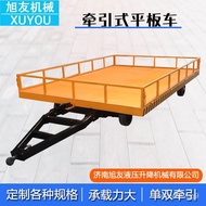 【TikTok】#Factory Traction Guardrail Platform Trolley with Steering Trailer Transport Truck Table Trolley8/10Ton Traction