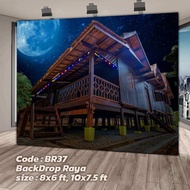 BACKDROP HIASAN DEKO HARI RAYA RUMAH KAMPUNG PELBAGAI DESIGN TERKINI 2025