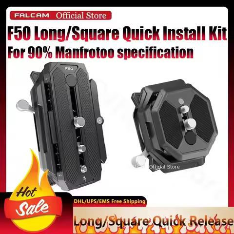 Falcam Official F50 Long & Square Dual-Screw Quick Release for Manfrotoo Universal Cinema Slide Rail