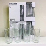 (SET OF 6)IKEA VARDAGEN Clear Everyday Drinking Glass Tall Glassware Set Glass Cafe Juices Beverages