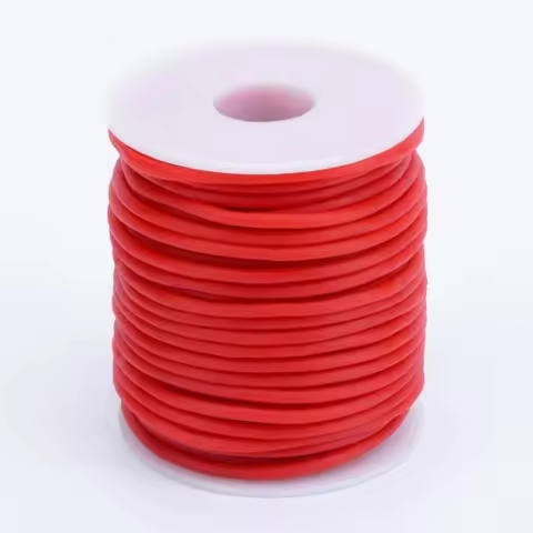 54.7 Yards 2mm Hollow Pipe PVC Tubular Rubber Cord with 1mm Hole Red Plastic Lacing String Tubing Kn