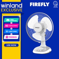 Firefly by Winland 12 inches Rechargeable Desk Fan Electric Fan with LED Night Light FEL6112