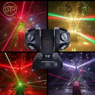 Moving stage light with 12 eyes and 2 laser heads (moving 6+6 with laser)