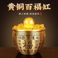Brass Rice Cylinder Baifu Full Cornucopia Large Small Size Fu Character Lettering Baifu Cylinder Liv