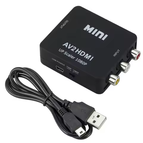 BGGQGG Full HD Male To Female RCA AV TO HDMI-Compatible Converter Adapter Mini Composite CVBS To HDM