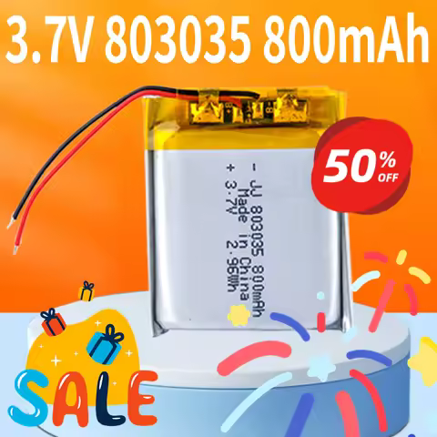 3.7V 803035, 800mAh Rechargeable Polymer Lithium Battery, Game Console, GPS Navigator, Mp3, Etc.