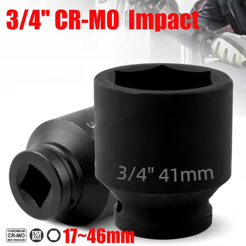 17-46mm 3/4 Impact Wrench Socket Head Extended Hexagonal Wrench Heavy Duty Socket Mechanical Automot