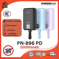 [3C CERTIFIED] Pineng PN-896PD (20000mAh) PD 22.5W, Built in Dual-Cable, Digital Display, fast-charg