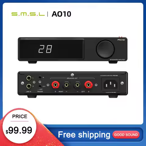 SMSL AO10 Power Amplifier Bluetooth5.3 TPA3116x2 Chip Input 12V Synchronous Switch 100Wx2 2ohm Speak
