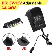 Power Supply Adjustable Adapter DC 3v 4.5v 5v 6v 9v 12v Multi Voltage Universal Charger Converter Adaptor Adjustable 6 Plugs