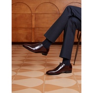 ThomWills Men's Shoes Whole Leather Shoes Men Business Formal Wear Genuine Leather Handmade oxford B