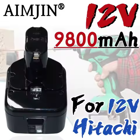 12V 9800mAh NICD replaceable battery, suitable for Hitachi cordless power tools EB1214S, EB1212S, EB