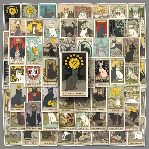 78Pcs cat tarot sticker graffiti personality trend creative DIY skateboard mobile phone luggage stic