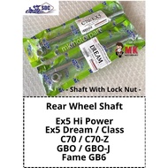 (SDC) REAR WHEEL SHAFT Honda EX5 Hi Power / Dream / Class / C70 / GBO / GBOJ / FAME GB6 Batang Sap Roda Belakang