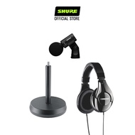 Shure MV88+ Stereo USB Microphone with K&M Table Microphone Stand and SRH240A Headphones Bundle