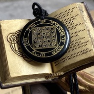 【所羅門鑰匙_土星護符。黑曜石吊墜】防止詛咒、獲得貴人相助