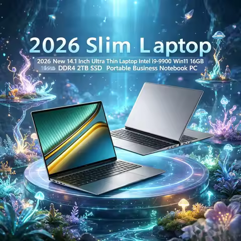 Sturdy 15.6 Inch Laptop Intel i9-9880H Win11 32GB DDR4 2TB SSD Portable Gaming Office Notebook