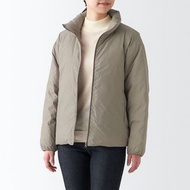 MUJI 無印良品 淡棕色 卡其色 簡約保暖立領再生輕量羽絨外套 夾克