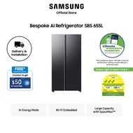 [Climate Voucher Eligible] Samsung RS70F65Q3FSS SBS -AI Energy Mode Bespoke Refrigerator, 655L, Blac