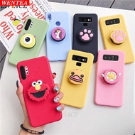 3D Silicone Cartoon Case Samsung Galaxy S10 S10 Plus S9 S9 Plus S8 S7 Edge With Holder Ring Cover
