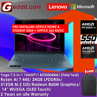 LENOVO YOGA 7 2-IN-1 14AGP11 83TD0048MJ LAPTOP (RYZEN AI 7 44524GB512GB SSD14" WUXGA OLEDRADEON GRAP