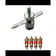 TUBE VALVE OPENER MOTOR MOTORCYCLE 4WAY SCREW TAYAR TYRE STEM CORE TOOLS TOOL TUBELESS CAR REMOVE BA
