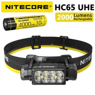 AHKLO NITECORE HC65 UHE 2000ลูเมนสามไฟหน้าของแหล่งกำเนิดไฟส่องสว่างระยะ222เมตร BFROP