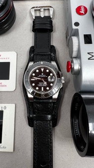 純黑色底托款皮革錶帶 20mm 19mm 適用所有表款 勞力士 送禮首選