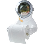 123Arts Toilet Paper Holder Dinosaur Astronaut Resin Roll Paper Holder Wall Mount Towel Rack