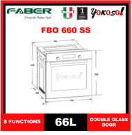 FABER FBO 660 SS BUILT-IN OVEN 66L / 8-FUNCTIONS / DOUBLE LAYER GLASS DOOR (MADE IN EUROPE)