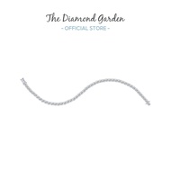 TDG 10K Gold Lab Grown 4 Claw Round-cut Diamond Tennis Bracelet