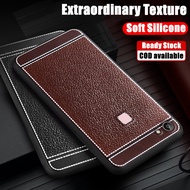 For Vivo V7 5.7 inch 1718 Slim Fit Flexible Soft Silicone Leather Grain Cover Minimalist Classic Anti-Fingerprints Case