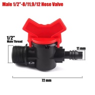 Stop Valve Valve 1/2"-12mm Outer Thread 1/2" inch To PE Hose Outer Diameter 12mm Fertigation