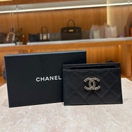 【滿鑽雙C極奢閃耀】CHANEL Classic Card Holder 香奈兒 雙C滿鑽編織LOGO 菱格卡夾／名片夾