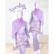 [NEESTYLE] AYESHA PLUS SIZE (FREE VEIL SHAWL) • Baju Kurung Moden Satin Sulam Baju Nikah Tunang Kahw