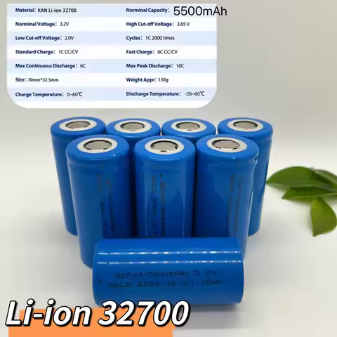 Original 32700 Rechargeable Battery 5000mAh 3.2V Lifepo4 Professional Lithium Iron Phosphate Power B