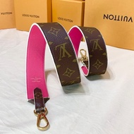 ‼️全台最甜 超美閒置 LV 路易威登 Louis Vuitton 老花桃紅雙面用寬背帶/肩帶