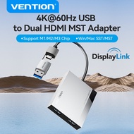 Vention 2 In 1 DisplayLink HUB C to HDMI Adapter With SST MST M1 M2 M3 For Laptop PC Macbook iPad