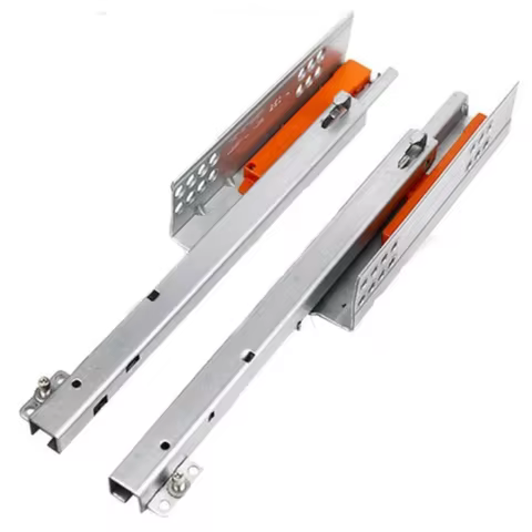 1Pair/ Lot Rebound Press Push To Open Under Mount Furniture Kitchen Bath Drawer Slide Rail Runner DT