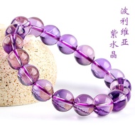 Natural Polivia Amethyst Bracelet Super Bright Sky Mirror Light Purple Amethyst Bracelet