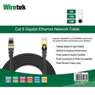 Wiretek LAN Cable Cat 8 Gigabit Ethernet Network Cable 15 meters