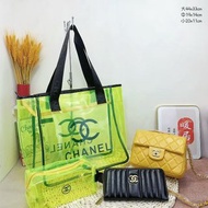Chanel三件套 果凍購物袋+方胖子包+錢包 實用性價比組合